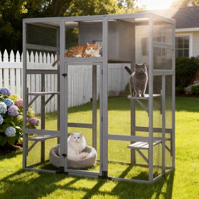 Show full view: Coziwow Outdoor Cat Exercise Pen with Insulated Cat House slide 9 of 9