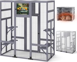 Coziwow Outdoor Cat Exercise Pen with Insulated Cat House