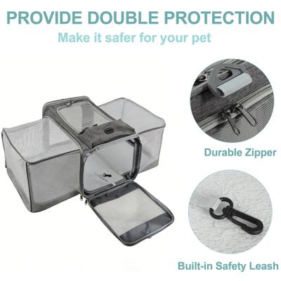 Show full view: Gapzer Expandable Collapsible Washable TSA Airline Approved Soft Dog & Cat Carrier, Grey, 17.7 x 11 x 11-in slide 6 of 10