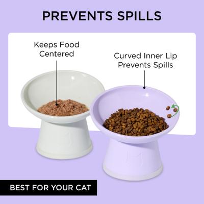 Show full view: Necoichi Tilted Elevated BPA-Free Plastic Dishwasher & Microwave Safe, Non-Slip & Anti Vomiting Cat Food Bowl, Lilac Ice, 2 count slide 4 of 9