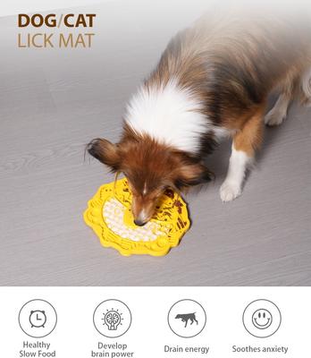 Show full view: EYS GiGwi Seek Yum Silicone Dog & Cat Lick Mat Slow Feeder, Yellow slide 6 of 8