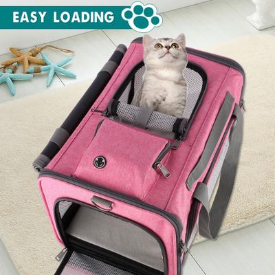 Show full view: Gapzer Soft-Sided Airline Approved Bag Dog & Cat Carrier, 18.1 x 11.8 x 11.8-in, Pink slide 7 of 9