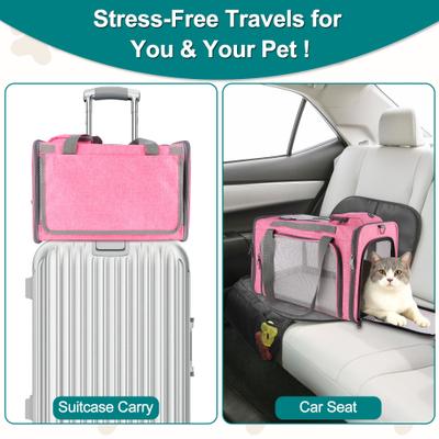 Show full view: Gapzer Soft-Sided Airline Approved Bag Dog & Cat Carrier, 18.1 x 11.8 x 11.8-in, Pink slide 9 of 9
