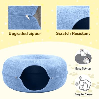 Show full view: Heeyoo Cat Cave Bed, Blue slide 3 of 6