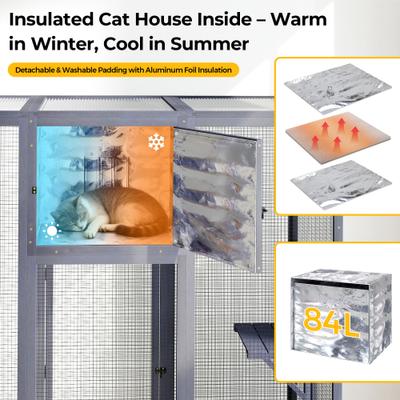 Show full view: Coziwow Outdoor Cat Exercise Pen with Insulated Cat House slide 4 of 9