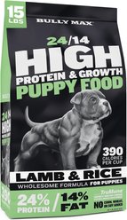 Bully Max 24/14 High Protein & Growth Puppy Lamb Dry Dog Food, 15-lb bag