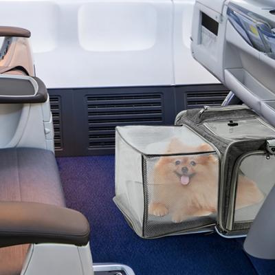 Show full view: Gapzer Expandable Collapsible Washable TSA Airline Approved Soft Dog & Cat Carrier, Grey, 17.7 x 11 x 11-in slide 7 of 10