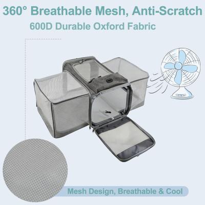 Show full view: Gapzer Expandable Collapsible Washable TSA Airline Approved Soft Dog & Cat Carrier, Grey, 17.7 x 11 x 11-in slide 4 of 10