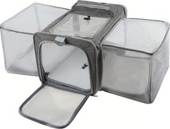Gapzer Expandable Collapsible Washable TSA Airline Approved Soft Dog & Cat Carrier, Grey, 17.7 x 11 x 11-in