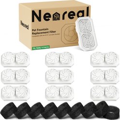 Neareal VB-01 Official Replacement Filters & Pre-Filter Sponges for 3.2-L Stainless Steel Cat Water Fountain, White, 9 count