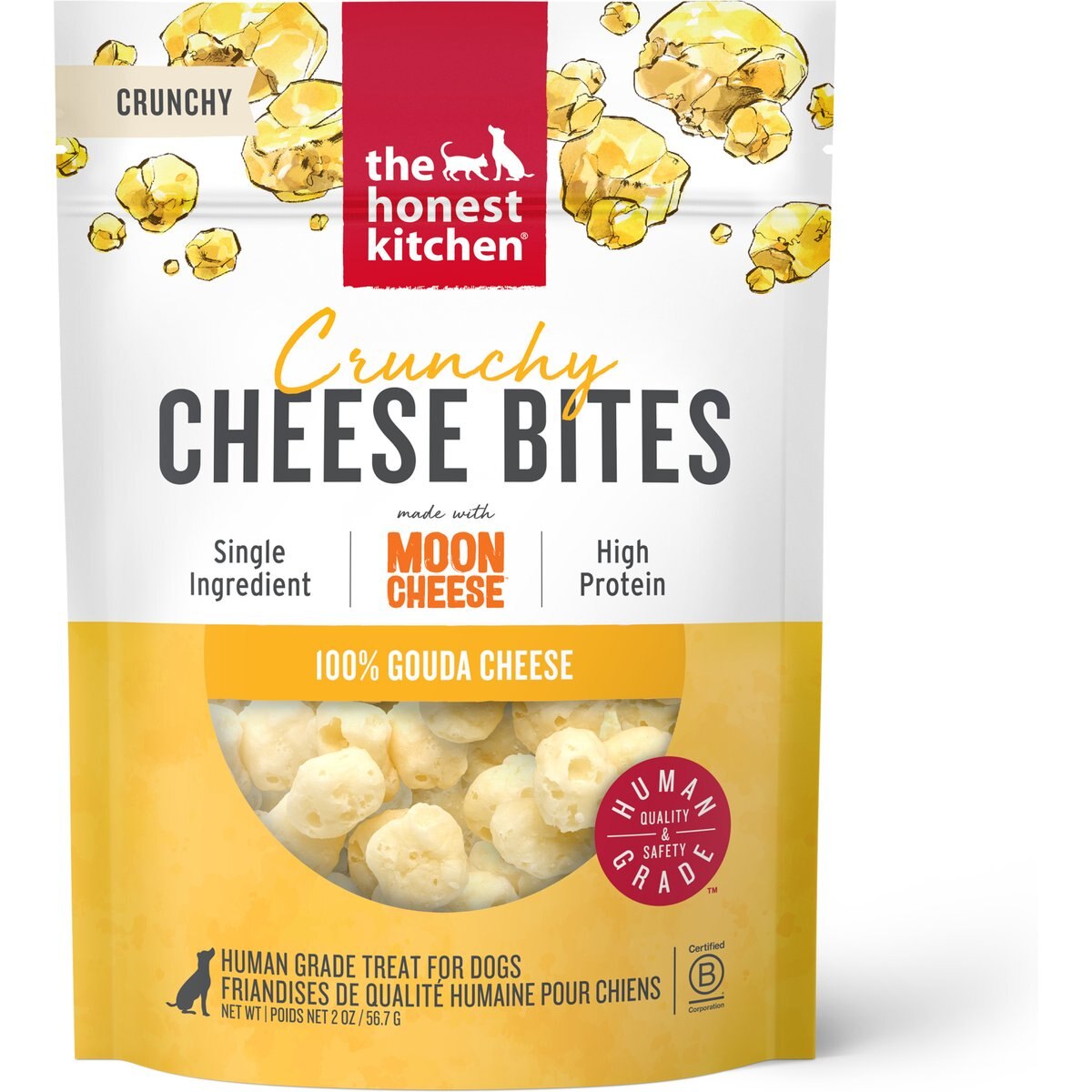The Honest Kitchen Cheese Bites Gouda Recipe Dehydrated Dog Treats, 2-oz bag
