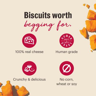Show full view: The Honest Kitchen Cheddar Biscuits Crunchy Dog Treats, 3.5-oz bag slide 6 of 8