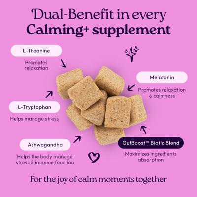 Show full view: WellJoy Chicken Flavored Soft Chew Calming + GutBoost Supplement for Cats, 3.2-oz jar, 90 count slide 3 of 11