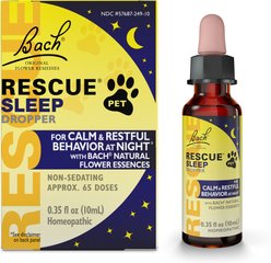 Rescue Remedy Pet Sleep Dropper Liquid Calming Supplement for Dogs & Cats, 10-ml bottle