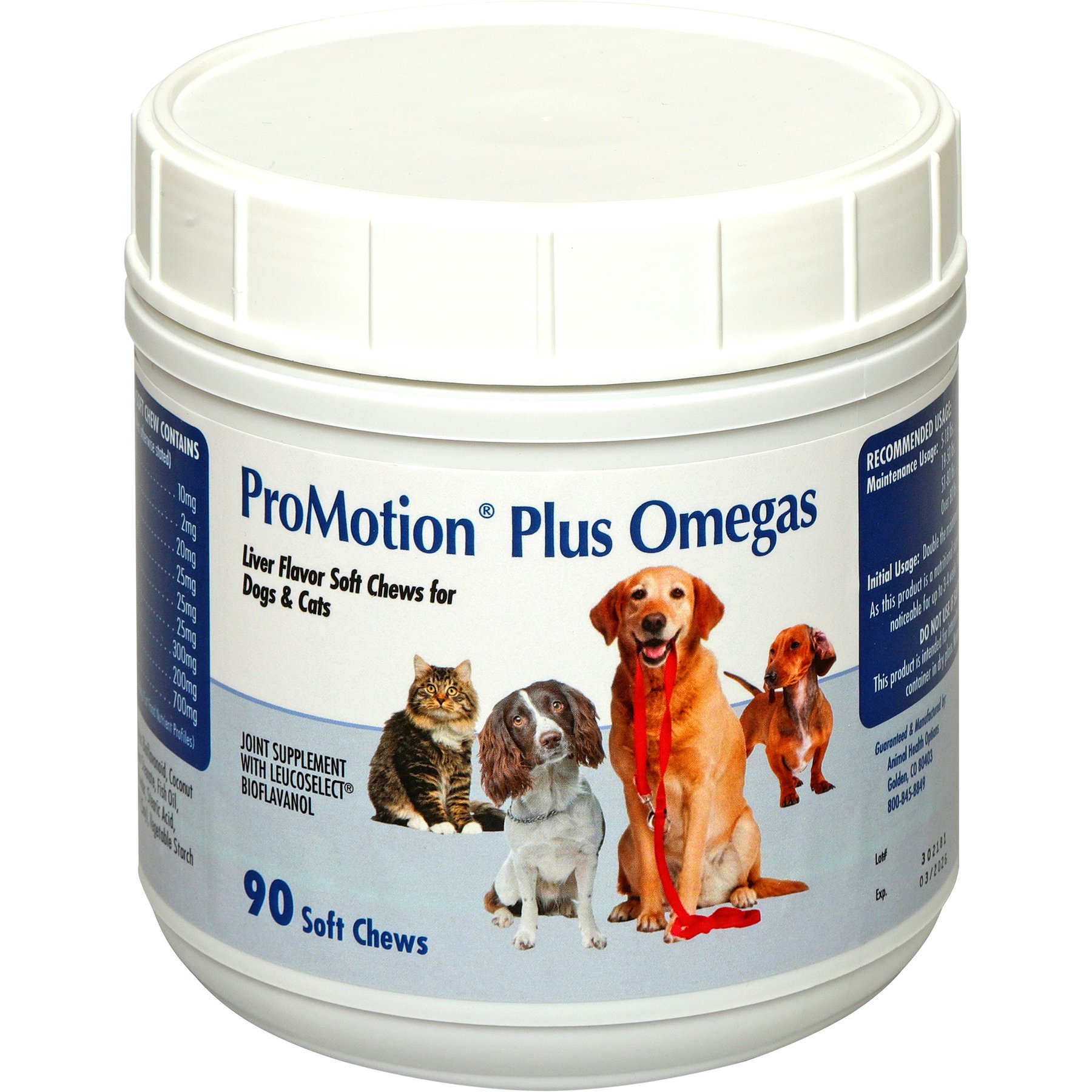 ProMotion Plus Omegas Premium Joint Soft Chew Supplement for Dogs & Cats, 90 count
