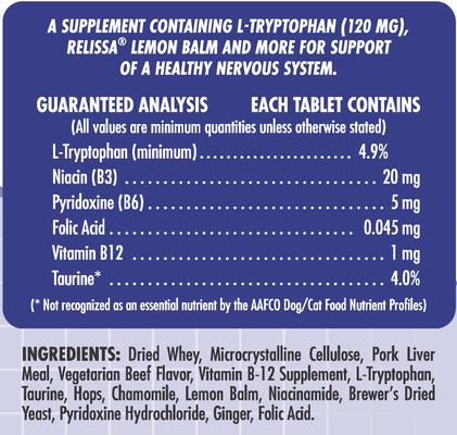 Show full view: ProQuiet L-Tryptophan Formula Chewable Tablet Supplement for Dogs & Cats, 60 count slide 3 of 5