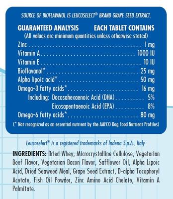 Show full view: Proanthozone Derm Skin & Coat Chewable Tablet Supplement for Dogs, 90 count slide 3 of 5