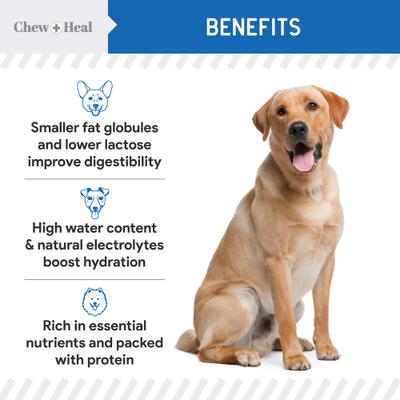 Show full view: Chew + Heal High Protein Goat Milk Powder Digestive Aid Supplement for Dogs, 6-oz jar slide 7 of 9