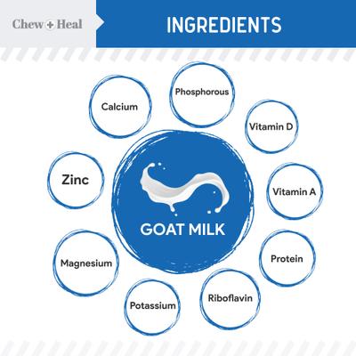 Show full view: Chew + Heal High Protein Goat Milk Powder Digestive Aid Supplement for Dogs, 6-oz jar slide 4 of 9