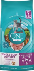 Purina ONE Whole Body Support Chicken Dry Cat Food, 7-lb bag