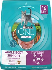 Purina ONE Plus Whole Body Support with Chicken Dry Cat Food, 16-lb bag