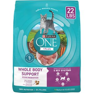 Purina ONE Plus Whole Body Support with Chicken Dry Cat Food, 22-lb bag