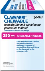 Clavamox (Amoxicillin / Clavulanate Potassium) Chewable Tablets for Dogs & Cats, 250-mg, 1 tablet