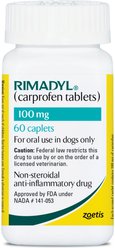 Rimadyl (Carprofen) Caplets for Dogs, 100-mg, 60 caplets