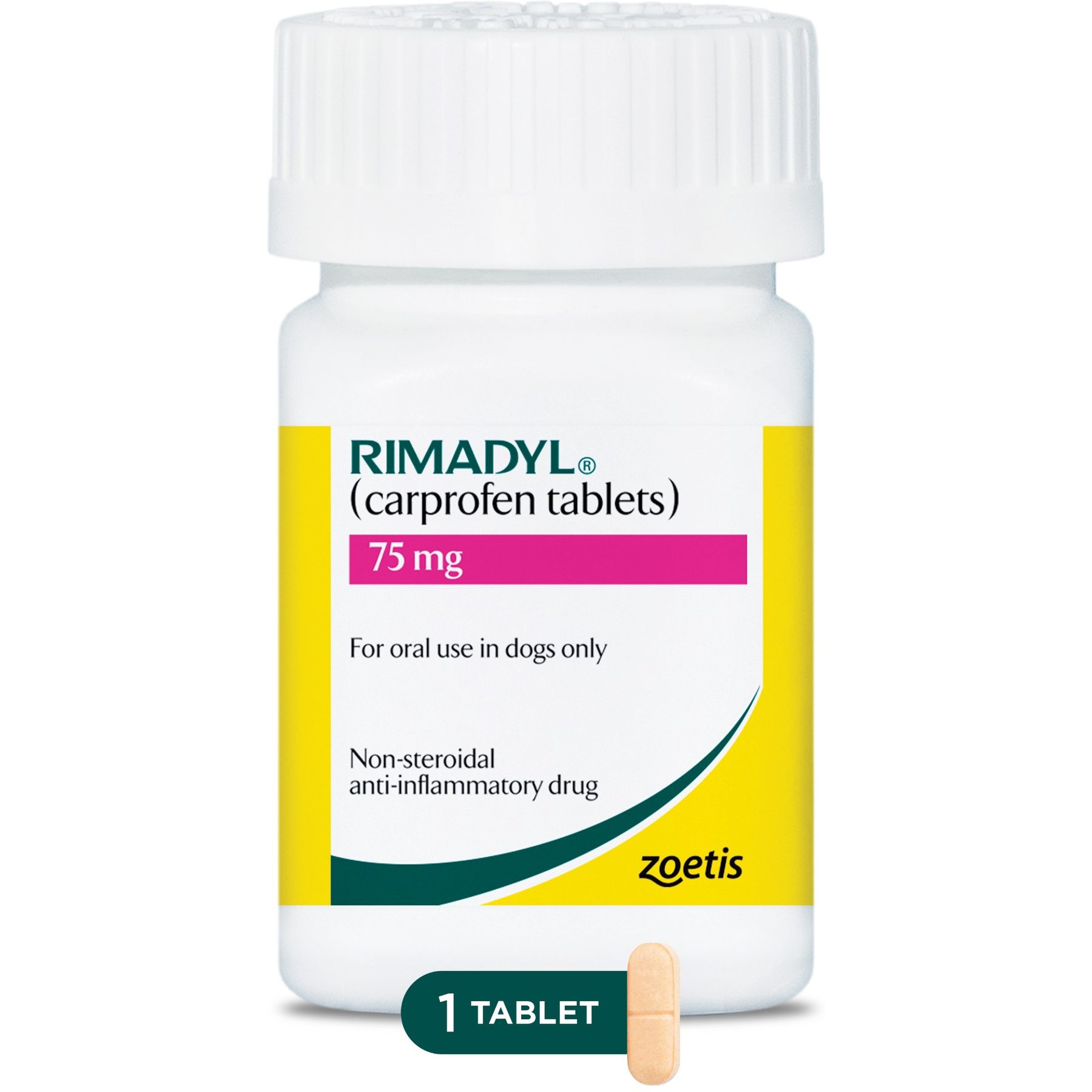 Rimadyl (Carprofen) Caplets for Dogs, 75-mg, 60 caplets
