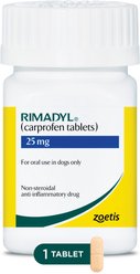Rimadyl (Carprofen) Caplets for Dogs, 25-mg, 1 caplet