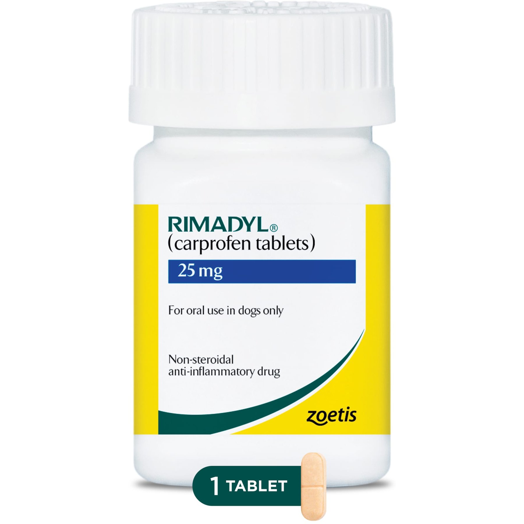 Rimadyl (Carprofen) Caplets for Dogs, 25-mg, 180 caplets