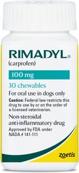 Rimadyl (carprofen) Chewable Tablets for Dogs, 100-mg, 30 tablets