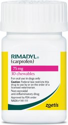 Rimadyl (carprofen) Chewable Tablets for Dogs, 75-mg, 30 tablets