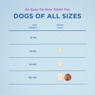 Show full view: Cerenia (Maropitant Citrate) Tablets for Dogs, 160-mg, 4 tablets slide 8 of 13