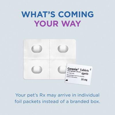 Show full view: Cerenia (Maropitant Citrate) Tablets for Dogs, 160-mg, 4 tablets slide 2 of 13