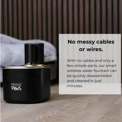 Show full view: Penthouse Paws Smart Wireless Stainless Steel Dog & Cat Water Fountain, Black, 118-oz slide 4 of 11