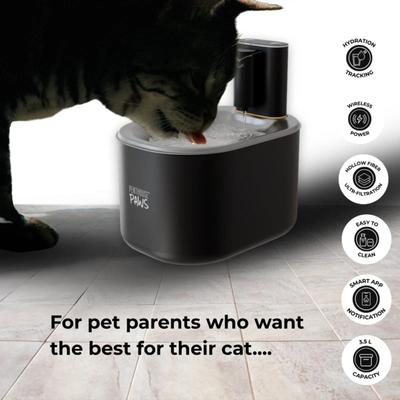 Show full view: Penthouse Paws Smart Wireless Stainless Steel Dog & Cat Water Fountain, Black, 118-oz slide 2 of 11