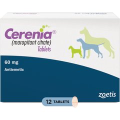 Cerenia (Maropitant Citrate) Tablets for Dogs, 60-mg, 12 tablets