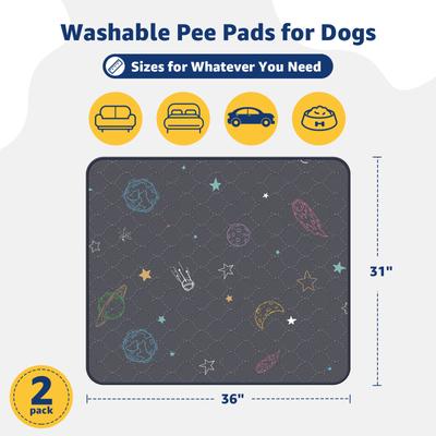 Show full view: LOOBANI Washable Dog Pee Pads, Gray, 31 x 36-in, 2 count slide 2 of 9