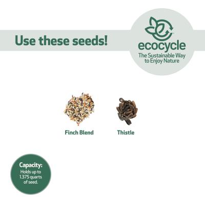 Show full view: EcoCycle Finch Fare Recycled Plastic Thistle Mesh Wild Bird Feeder, Yellow, 1.9-lb slide 6 of 8