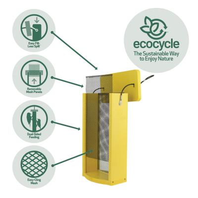 Show full view: EcoCycle Finch Fare Recycled Plastic Thistle Mesh Wild Bird Feeder, Yellow, 1.9-lb slide 4 of 8