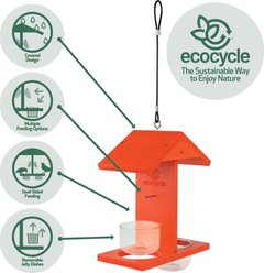 EcoCycle Citrus Sampler Recycled Plastic Nectar Orange & Jelly Oriole Wild Bird Feeder, 1.75-cup slide 2 of 8