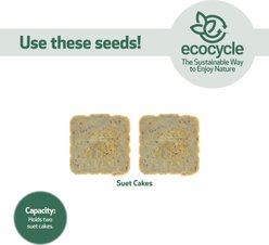 EcoCycle Suet Snacker Recycled Plastic Wild Bird Feeder, Blue, 2 cake slide 2 of 8