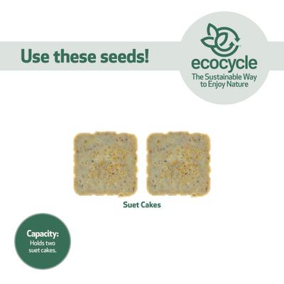 Show full view: EcoCycle Suet Snacker Recycled Plastic Wild Bird Feeder, Blue, 2 cake slide 6 of 8
