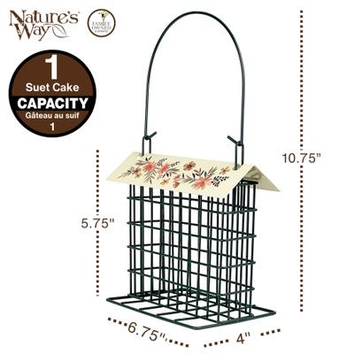 Show full view: Natures Way Bird Products Decorative Suet Cage Wild Bird Feeder, Black, 1 cake slide 2 of 8