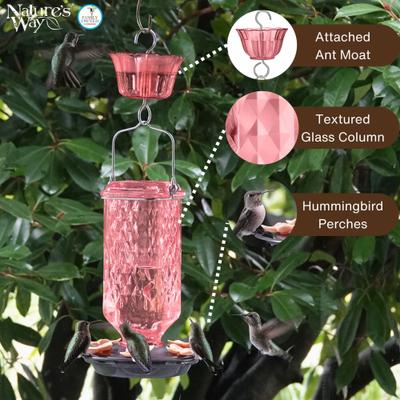 Show full view: Natures Way Bird Products Antique Rosewood Column Nectar Hummingbird Gravity Feeder with Ant Moat, 23-oz slide 3 of 8