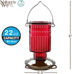 Natures Way Bird Products Antique Crimson Carnation Nectar Hummingbird Gravity Feeder, Red, 22-oz slide 2 of 8