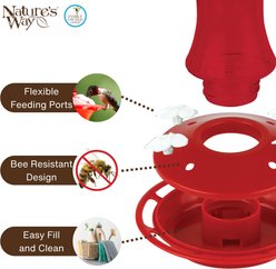 Natures Way Bird Products Gravity Crimson Silhouette Nectar Hummingbird Feeder, Red, 11-oz slide 2 of 8