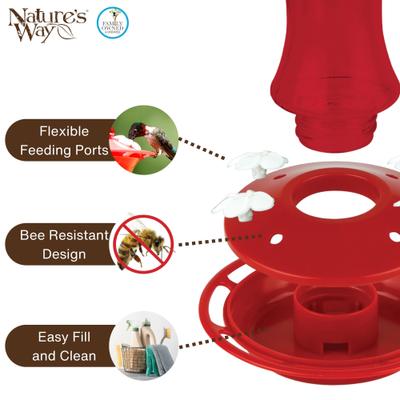 Show full view: Natures Way Bird Products Gravity Crimson Silhouette Nectar Hummingbird Feeder, Red, 11-oz slide 4 of 8