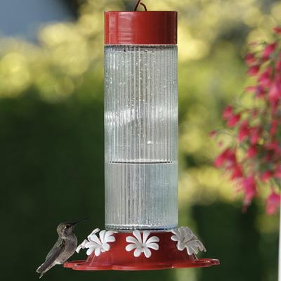 Show full view: Natures Way Bird Products Gravity Ribbed Rose Nectar Hummingbird Feeder, Red, 28-oz slide 8 of 8